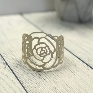 COPY - Lucky Brand Rose Enamel Cuff - Ivory